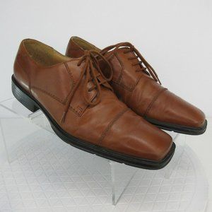 Freeman Brown Leather Captoe Derby Oxford Shoes 9